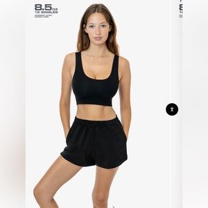 Los Angeles Apparel Heavy Jersey Garment Dye Short Shorts S Black